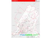 Hamilton County, TN <br /> Wall Map <br /> Zip Code <br /> Red Line Style 2025 Map