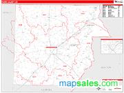 Henry County, TN <br /> Wall Map <br /> Zip Code <br /> Red Line Style 2025 Map