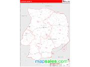 Humphreys County, TN <br /> Wall Map <br /> Zip Code <br /> Red Line Style 2025 Map