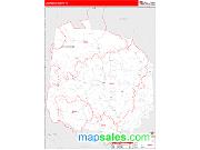 Jackson County, TN <br /> Wall Map <br /> Zip Code <br /> Red Line Style 2025 Map