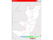 Lake County, TN <br /> Wall Map <br /> Zip Code <br /> Red Line Style 2025 Map