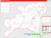 Lauderdale County, TN <br /> Wall Map <br /> Zip Code <br /> Red Line Style 2025 Map