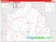 Lincoln County, TN <br /> Wall Map <br /> Zip Code <br /> Red Line Style 2025 Map