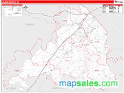Loudon County, TN <br /> Wall Map <br /> Zip Code <br /> Red Line Style 2025 Map