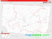 Macon County, TN <br /> Wall Map <br /> Zip Code <br /> Red Line Style 2025 Map