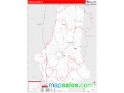 Marshall County, TN <br /> Wall Map <br /> Zip Code <br /> Red Line Style 2025 Map