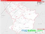 Monroe County, TN <br /> Wall Map <br /> Zip Code <br /> Red Line Style 2025 Map