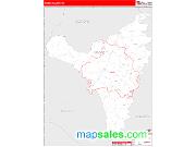 Moore County, TN <br /> Wall Map <br /> Zip Code <br /> Red Line Style 2025 Map