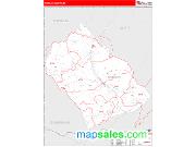 Morgan County, TN <br /> Wall Map <br /> Zip Code <br /> Red Line Style 2025 Map