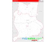 Perry County, TN <br /> Wall Map <br /> Zip Code <br /> Red Line Style 2025 Map