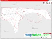 Pickett County, TN <br /> Wall Map <br /> Zip Code <br /> Red Line Style 2025 Map