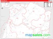 Polk County, TN <br /> Wall Map <br /> Zip Code <br /> Red Line Style 2025 Map