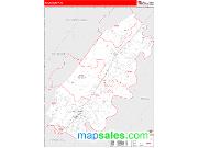 Rhea County, TN <br /> Wall Map <br /> Zip Code <br /> Red Line Style 2025 Map