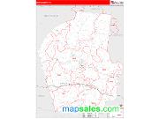 Smith County, TN <br /> Wall Map <br /> Zip Code <br /> Red Line Style 2025 Map