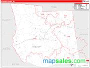 Stewart County, TN <br /> Wall Map <br /> Zip Code <br /> Red Line Style 2025 Map