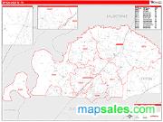 Tipton County, TN <br /> Wall Map <br /> Zip Code <br /> Red Line Style 2025 Map