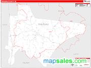 Trousdale County, TN <br /> Wall Map <br /> Zip Code <br /> Red Line Style 2025 Map