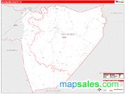 Van Buren County, TN <br /> Wall Map <br /> Zip Code <br /> Red Line Style 2025 Map