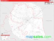 Warren County, TN <br /> Wall Map <br /> Zip Code <br /> Red Line Style 2025 Map