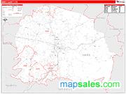 White County, TN <br /> Wall Map <br /> Zip Code <br /> Red Line Style 2025 Map