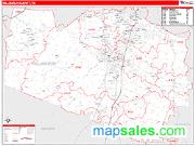 Williamson County, TN <br /> Wall Map <br /> Zip Code <br /> Red Line Style 2025 Map
