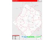 Bastrop County, TX <br /> Wall Map <br /> Zip Code <br /> Red Line Style 2025 Map