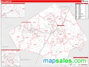 Bell County, TX <br /> Wall Map <br /> Zip Code <br /> Red Line Style 2025 Map