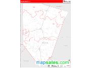 Blanco County, TX <br /> Wall Map <br /> Zip Code <br /> Red Line Style 2025 Map