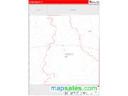 Borden County, TX <br /> Wall Map <br /> Zip Code <br /> Red Line Style 2025 Map
