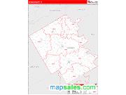 Bosque County, TX <br /> Wall Map <br /> Zip Code <br /> Red Line Style 2025 Map