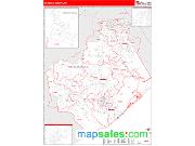 Brazoria County, TX <br /> Wall Map <br /> Zip Code <br /> Red Line Style 2025 Map