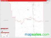 Brooks County, TX <br /> Wall Map <br /> Zip Code <br /> Red Line Style 2025 Map