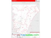Burnet County, TX <br /> Wall Map <br /> Zip Code <br /> Red Line Style 2025 Map