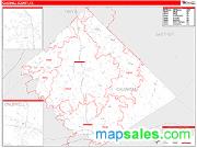 Caldwell County, TX <br /> Wall Map <br /> Zip Code <br /> Red Line Style 2025 Map