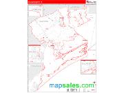 Calhoun County, TX <br /> Wall Map <br /> Zip Code <br /> Red Line Style 2025 Map