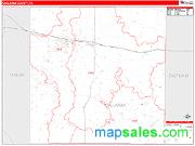 Callahan County, TX <br /> Wall Map <br /> Zip Code <br /> Red Line Style 2025 Map