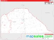 Camp County, TX <br /> Wall Map <br /> Zip Code <br /> Red Line Style 2025 Map