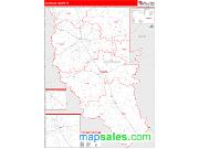 Cherokee County, TX <br /> Wall Map <br /> Zip Code <br /> Red Line Style 2025 Map