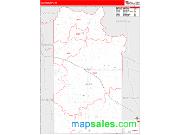 Clay County, TX <br /> Wall Map <br /> Zip Code <br /> Red Line Style 2025 Map