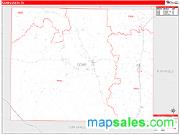 Coke County, TX <br /> Wall Map <br /> Zip Code <br /> Red Line Style 2025 Map