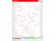 Coleman County, TX <br /> Wall Map <br /> Zip Code <br /> Red Line Style 2025 Map