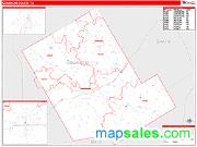 Comanche County, TX <br /> Wall Map <br /> Zip Code <br /> Red Line Style 2025 Map