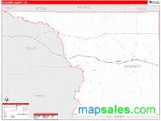 Crockett County, TX <br /> Wall Map <br /> Zip Code <br /> Red Line Style 2025 Map