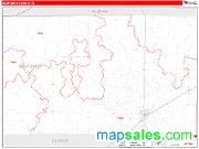 Deaf Smith County, TX <br /> Wall Map <br /> Zip Code <br /> Red Line Style 2025 Map