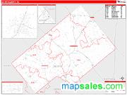 DeWitt County, TX <br /> Wall Map <br /> Zip Code <br /> Red Line Style 2025 Map
