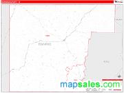 Edwards County, TX <br /> Wall Map <br /> Zip Code <br /> Red Line Style 2025 Map