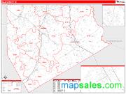 Ellis County, TX <br /> Wall Map <br /> Zip Code <br /> Red Line Style 2025 Map