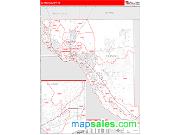 El Paso County, TX <br /> Wall Map <br /> Zip Code <br /> Red Line Style 2025 Map