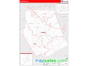 Erath County, TX <br /> Wall Map <br /> Zip Code <br /> Red Line Style 2025 Map