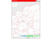Fannin County, TX <br /> Wall Map <br /> Zip Code <br /> Red Line Style 2025 Map